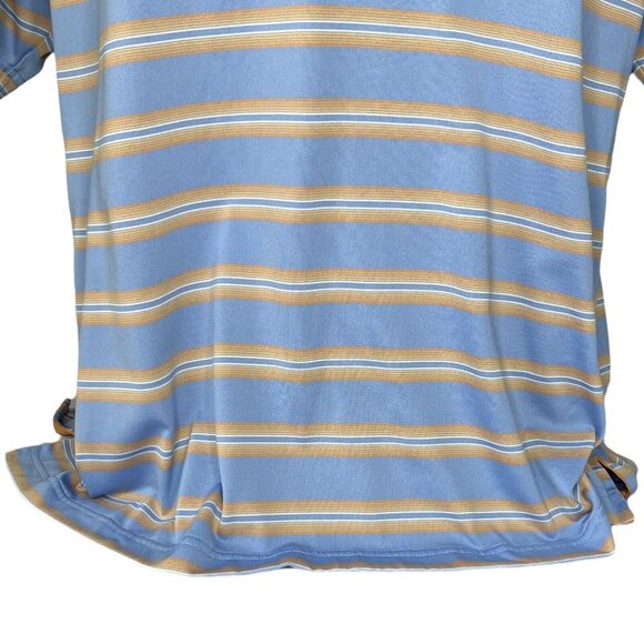 Ashworth Golf Polo Shirt Mens Large Blue Orange Short Sleeves Stripes Size Large - Picture 4 of 9